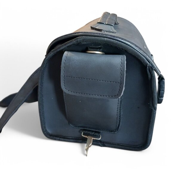 Vintage Waterproof Leather MotorcycleTail Bag Rear Seat Backpack Saddle Luggage - Picture 4 of 15